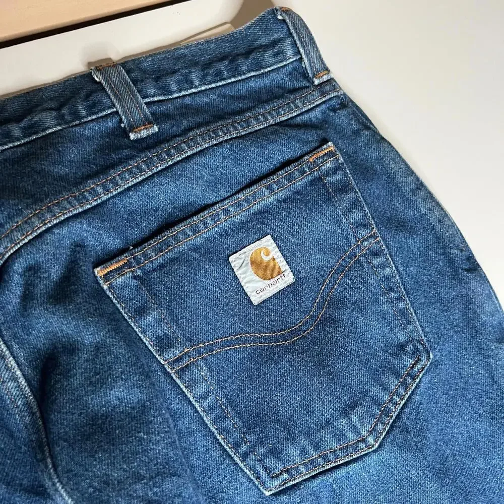 Carhartt Relaxed Fit Blue Denim Jeans 36x32 Mexico Heavyweight Workwear‎